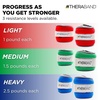 image:imageTHERABAND Ankle Weights Leg Weight Wrist Cuff 25 lb 2Piece Set Blue  Adjustable comfortfit cuff weights strap on at the ankle or wrist for walking and cardioLevel 1 1lb  Red