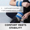 image:imageTHERABAND Ankle Weights Leg Weight Wrist Cuff 25 lb 2Piece Set Blue  Adjustable comfortfit cuff weights strap on at the ankle or wrist for walking and cardioLevel 3  25lb  Blue