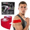 image:imageTHERABAND Kinesiology Tape 1 Roll Knee amp Shoulder 2 BlackWhiteHot RedBlack