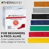 image:imageTHERABAND Resistance Band 50Yard Roll Latex Elastic Band for Exercise Stretching Physical Therapy Yoga Pilates Home Workouts CuttoLength ColorCoded LevelsRed  Medium
