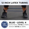 image:imageTHERABAND Resistance Tubes with Padded Cuffs 12 Red Medium Level 2  Durable rubber For home travel gym Elastic fitness strength trainingLevel 4  Extra Heavy  Blue