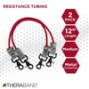 image:imageTHERABAND Resistance Tubing with Connectors for Wall Rehab amp Wellness Station Extra Heavy Level 5 Set of 2 18Inch Blue Tubing for Physical Therapy Exercise Rehab Clinics amp Pilates Latex TubesRed  Medium