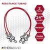 image:imageTHERABAND Resistance Tubing with Connectors for Wall Rehab amp Wellness Station Extra Heavy Level 5 Set of 2 18Inch Blue Tubing for Physical Therapy Exercise Rehab Clinics amp Pilates Latex TubesRed  Medium