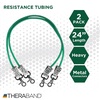 image:imageTHERABAND Resistance Tubing with Connectors for Wall Rehab amp Wellness Station Extra Heavy Level 5 Set of 2 18Inch Blue Tubing for Physical Therapy Exercise Rehab Clinics amp Pilates Latex TubesGreen  Heavy