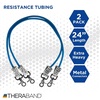 image:imageTHERABAND Resistance Tubing with Connectors for Wall Rehab amp Wellness Station Extra Heavy Level 5 Set of 2 18Inch Blue Tubing for Physical Therapy Exercise Rehab Clinics amp Pilates Latex TubesBlue  Extra Heavy