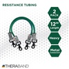 image:imageTHERABAND Resistance Tubing with Connectors for Wall Rehab amp Wellness Station Extra Heavy Level 5 Set of 2 18Inch Blue Tubing for Physical Therapy Exercise Rehab Clinics amp Pilates Latex TubesGreen  Heavy