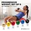 image:imageTHERABAND Soft Weight 66 Lb 45 BallShaped Isotonic Exercise Ball  Ballshaped isotonic soft weight for physical therapy Pilates shoulder strength and rehab exerciseAssorted  Set of 6