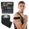 image:imageTHERABAND Kinesiology Tape 1 Roll Knee amp Shoulder 2 BlackWhiteBlackGray