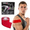 image:imageTHERABAND Kinesiology Tape 1 Roll Knee amp Shoulder 2 BlackWhiteHot RedBlack