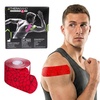 image:imageTHERABAND Kinesiology Tape for Shoulder Back amp Knee 2 BeigeBeige  Elastic kinesiology tape for knee shoulder and back  flexible support that moves with the muscleRedBlack