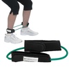 image:imageTHERABAND Resistance Tubes with Padded Cuffs 12 Red Medium Level 2  Durable rubber For home travel gym Elastic fitness strength trainingLevel 3  Heavy  Green