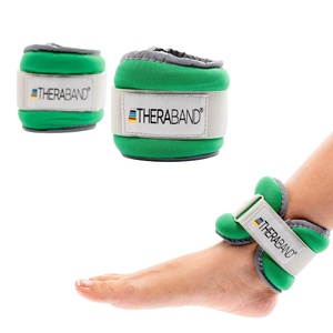 image:imageTHERABAND Ankle Weights Leg Weight Wrist Cuff 25 lb 2Piece Set Blue  Adjustable comfortfit cuff weights strap on at the ankle or wrist for walking and cardioLevel 2  15lb  Green