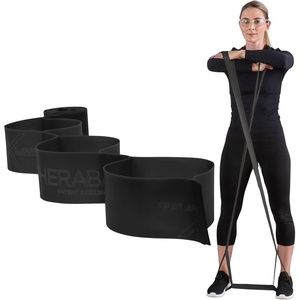 image:imageTHERABAND CLX Resistance Band with Loops 5 Feet Silver Super Heavy NonLatex Elastic Band for Exercise Mobility amp Rehab Stretching Home Workouts ColorCoded for Easy Resistance LevelsLevel 5  Special Heavy  Black
