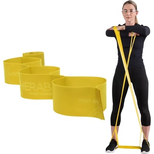 image:imageTHERABAND CLX Resistance Band with Loops 5Foot BandLevel 1  Light  Yellow