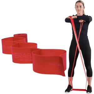 image:imageTHERABAND CLX Resistance Band with Loops 5Foot BandLevel 2  Medium  Red