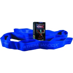 image:imageTHERABAND CLX Resistance Band with Loops 5Foot BandLevel 4  Extra Heavy  Blue