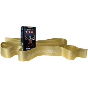 image:imageTHERABAND CLX Resistance Band with Loops 5Foot NonLatex Exercise Band for Mobility Rehab Stretching amp Home Workouts ColorCoded Resistance LevelsGold  Max  Elite
