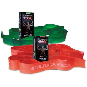 image:imageTHERABAND CLX Resistance Band with Loops Fitness Band for Home Exercise and WorkoutsRedGreen  MediumHeavy