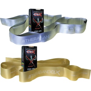 image:imageTHERABAND CLX Resistance Band with Loops Fitness Band for Home Exercise and WorkoutsSilverGold  Super HeavyMax