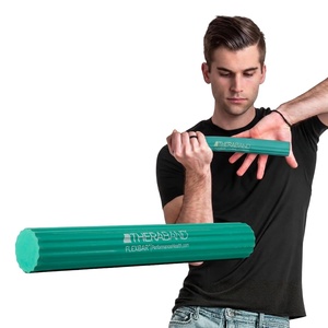image:imageTHERABAND FlexBar Flex Bar Physical Therapy Tennis Elbow Blue  Flex therapy bar for physical therapy wrist and forearm exercise with non slip grip and compact designGreen  Medium