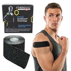 image:imageTHERABAND Kinesiology Tape 1 Roll Knee amp Shoulder 2 BlackWhiteBlackGray