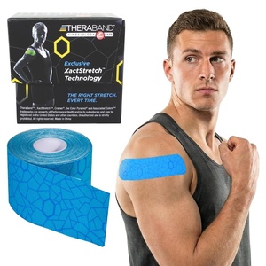 image:imageTHERABAND Kinesiology Tape 1 Roll Knee amp Shoulder 2 BlackWhiteBlueBlue