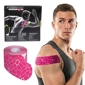 image:imageTHERABAND Kinesiology Tape for Shoulder Back amp Knee 2 BeigeBeige  Elastic kinesiology tape for knee shoulder and back  flexible support that moves with the musclePinkWhite