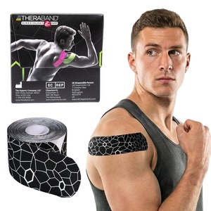 image:imageTHERABAND Kinesiology Tape for Shoulder Back amp Knee 2 BeigeBeige  Elastic kinesiology tape for knee shoulder and back  flexible support that moves with the muscleBlackWhite
