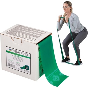 image:imageTHERABAND Resistance Band 50Yard Roll Latex Elastic Band for Exercise Stretching Physical Therapy Yoga Pilates Home Workouts CuttoLength ColorCoded LevelsGreen  Heavy