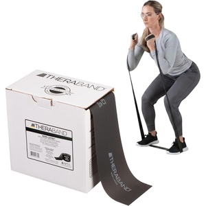 image:imageTHERABAND Resistance Band 50Yard Roll Latex Elastic Band for Exercise Stretching Physical Therapy Yoga Pilates Home Workouts CuttoLength ColorCoded LevelsBlack  Special Heavy