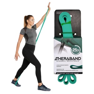 image:imageTHERABAND Resistance Band Exercise Workout Physical Therapy Multi  Elastic resistance band for exercise strength training stretching and physical therapyMedium 25 lbs