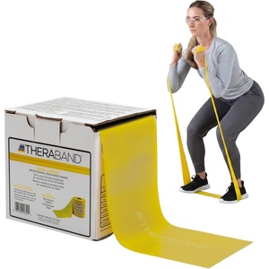 image:imageTHERABAND Resistance Band Gold Max 25Yard Roll LatexFree Elastic Band for Exercise Physical Therapy Yoga Pilates Stretching Home Workouts ColorCoded for Easy Resistance LevelsYellow  Light