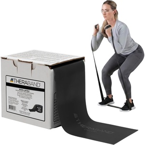 image:imageTHERABAND Resistance Band Gold Max 25Yard Roll LatexFree Elastic Band for Exercise Physical Therapy Yoga Pilates Stretching Home Workouts ColorCoded for Easy Resistance LevelsBlack  Special Heavy