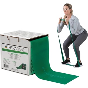 image:imageTHERABAND Resistance Band Gold Max 25Yard Roll LatexFree Elastic Band for Exercise Physical Therapy Yoga Pilates Stretching Home Workouts ColorCoded for Easy Resistance LevelsGreen  Heavy