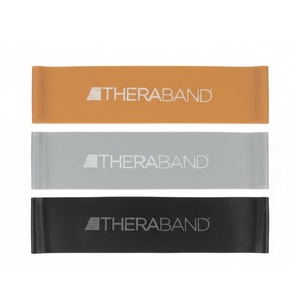 image:imageTHERABAND Resistance Band Loop Set Exercise Workout Physical Therapy  Elastic resistance band for exercise strength training stretching and physical therapy  ideal for home workoutsBlackSilverGold