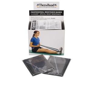 image:imageTHERABAND Resistance Bands Band Exercise Physical Therapy 5 Black  THERABAND elastic resistance band for exercise strength training physical therapy and athome workoutsBlack