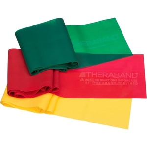 image:imageTHERABAND Resistance Bands Set Beginner Kit Yellow Red Green NonLatex  Professional TheraBand equipment for exercise physical therapy fitness and athome workouts