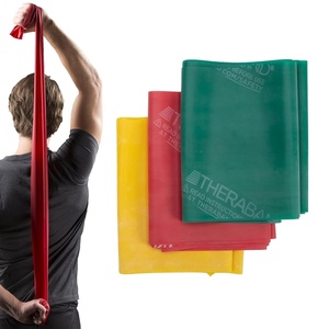 image:imageTHERABAND Resistance Bands Set Professional LatexFree Elastic Band for Upper amp Lower Body Exercise Strength Training Therapy Pilates Rehab Beginner PackBeginnger