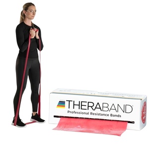 image:imageTHERABAND Resistance Bands Workout Band Exercise Physical Therapy Red  Professional TheraBand equipment for exercise physical therapy fitness and athome workoutsRed  Medium