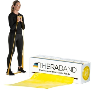 image:imageTHERABAND Resistance Bands Workout Band Exercise Physical Therapy Red  Professional TheraBand equipment for exercise physical therapy fitness and athome workoutsYellow  Thin