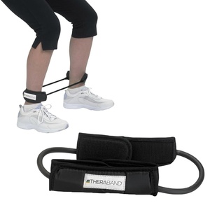 image:imageTHERABAND Resistance Tubes with Padded Cuffs 12 Red Medium Level 2  Durable rubber For home travel gym Elastic fitness strength trainingLevel 5  Special Heavy  Black
