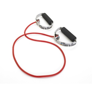 image:imageTHERABAND Resistance Tubing Physical Exercise Band Workout Black 50  Latex resistance tubing where the color marks the resistance level so you can step up as strength returnsRed  Medium