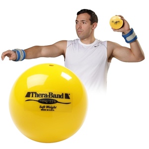image:imageTHERABAND Soft Weight 66 Lb 45 BallShaped Isotonic Exercise Ball  Ballshaped isotonic soft weight for physical therapy Pilates shoulder strength and rehab exerciseYellow