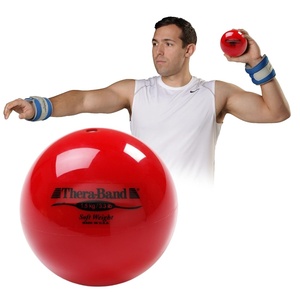 image:imageTHERABAND Soft Weight 66 Lb 45 BallShaped Isotonic Exercise Ball  Ballshaped isotonic soft weight for physical therapy Pilates shoulder strength and rehab exerciseRed